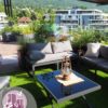 Aménagement paysager d'une terrasse en attique sur immeuble à thoiry pays de gex - pots bacs jardinières plantes mobilier décoration